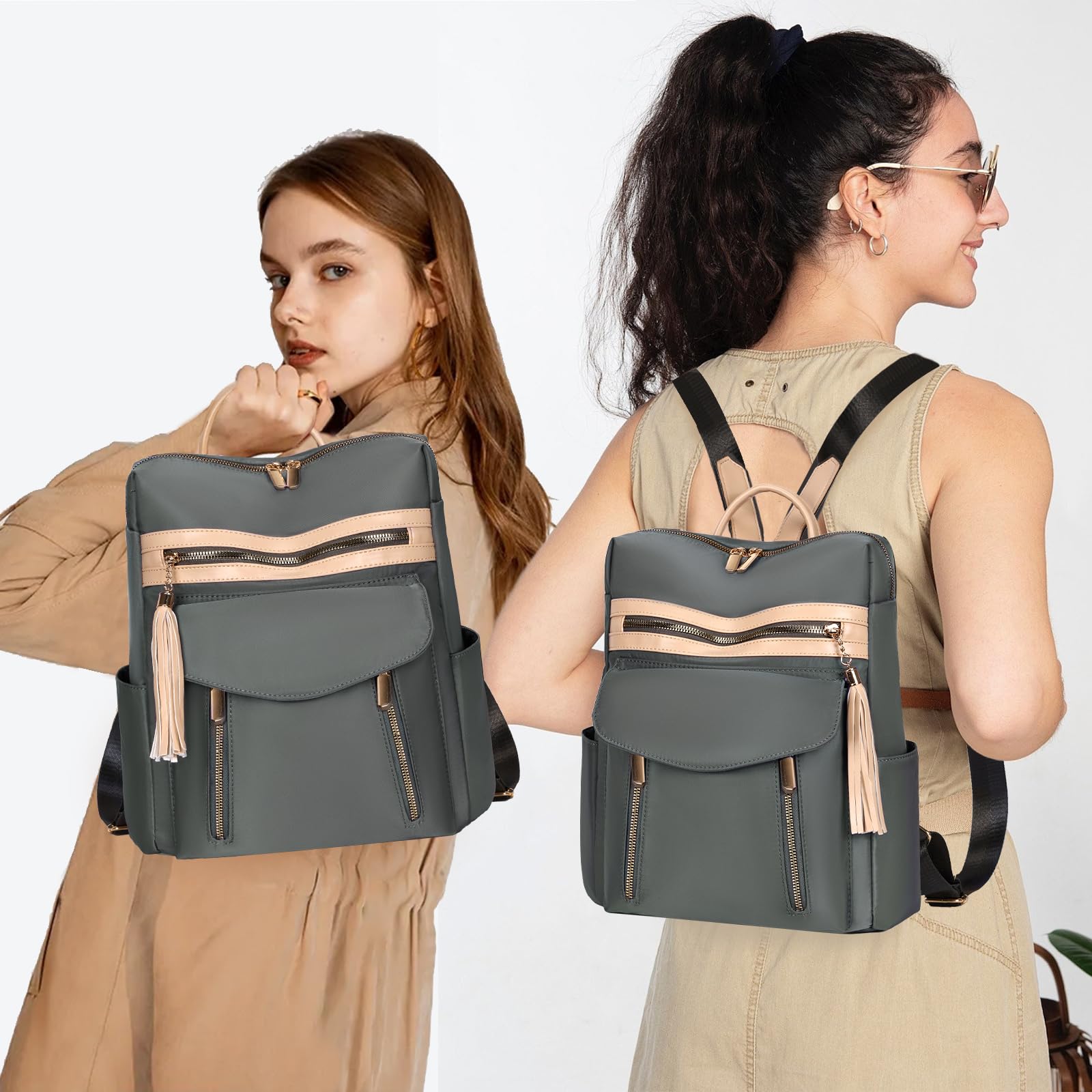 Leathario Women's Small Backpack Purse - 13 Inch Laptop Backpack for Work & Travel, Lightweight Nylon Casual Daypack for Daily Use | Perfect for Office, Commuting & Weekend Getaways