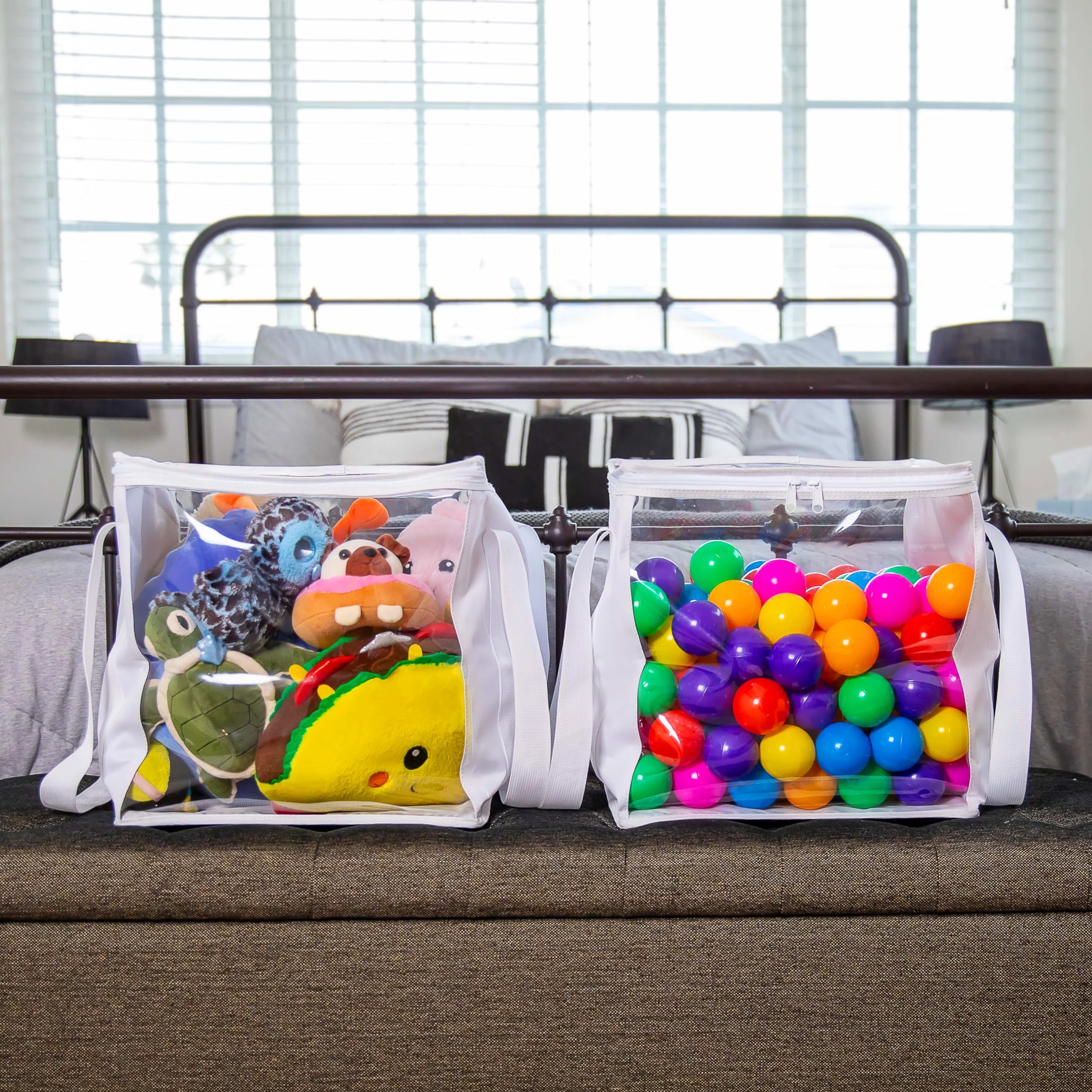 2-Piece Extra Large Clear Toy Storage Bags with Zipper 14