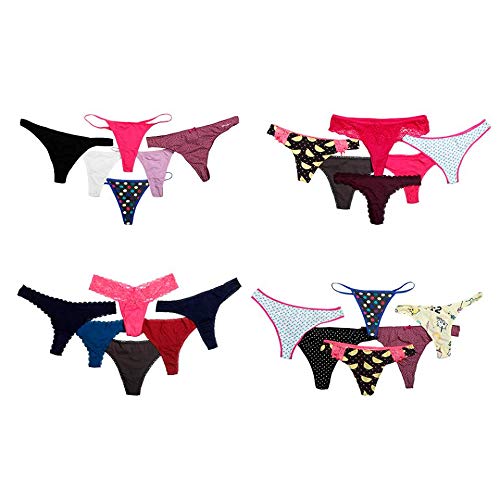 24 Pack Women's Underwear Variety Set - T-Back Thong, Bikini, Hipster Briefs & Cotton Lace Panties | Soft & Comfortable Underwear for Everyday Wear, Workout & Sleep