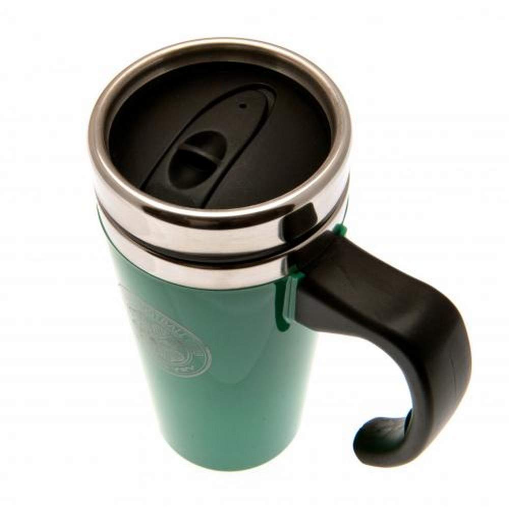 Celtic FC Insulated Travel Mug - 16oz Stainless Steel Green Thermos with Lid - Perfect for Coffee, Tea & Hot Drinks On The Go - Ideal for Soccer Fans, Commuters & Outdoor Activities