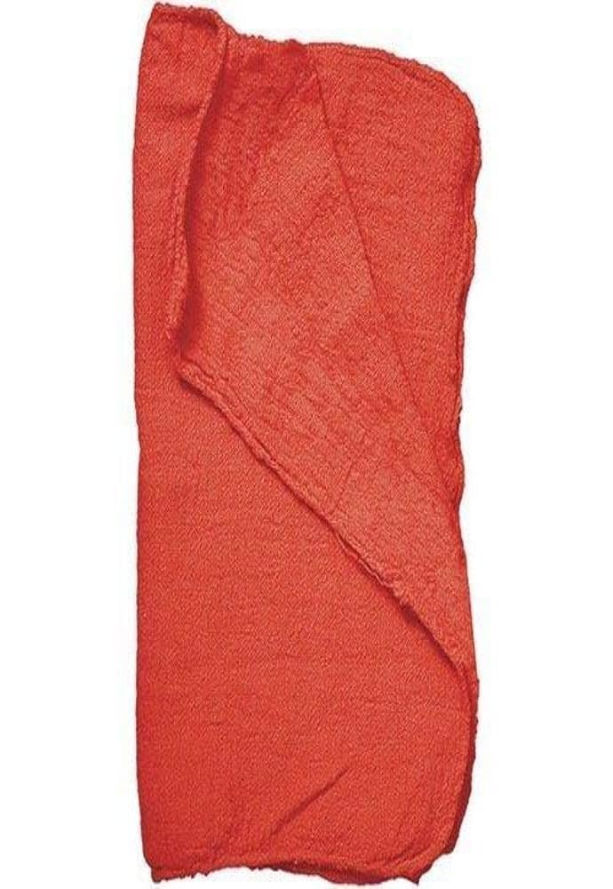 Premium Red Woven Shop Towels - Heavy Duty, Absorbent & Reusable Cleaning Rags for Automotive, Workshop, Kitchen & Household Cleaning (Pack of 12)