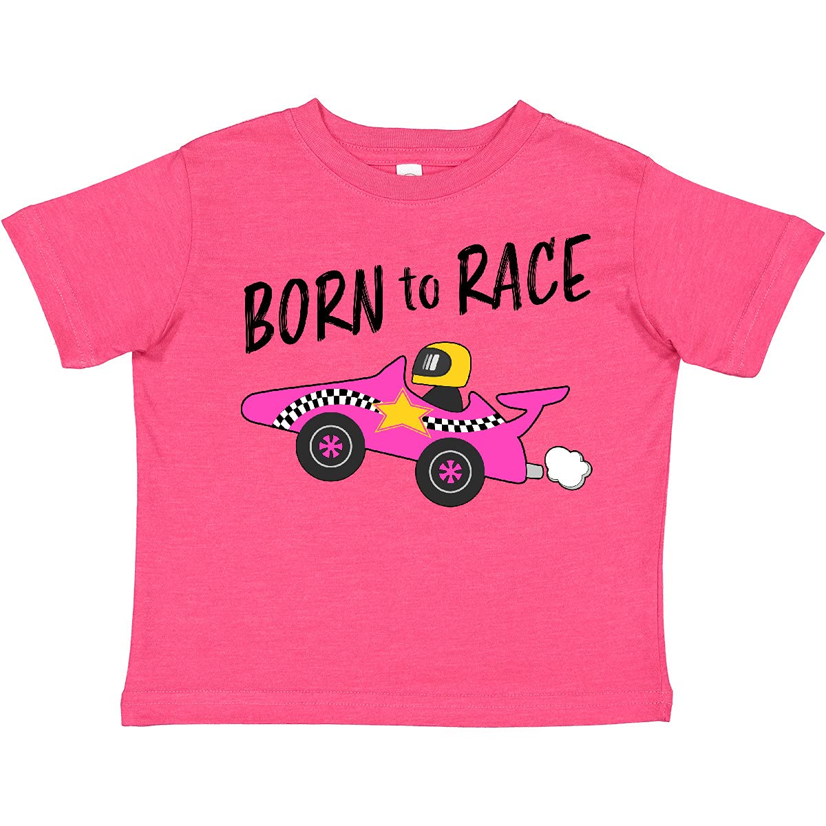 Inktastic Born to Race Pink Race Car Toddler T-Shirt - Cute Toddler Boy Outfit for Racing Theme Birthday Party & Playdates
