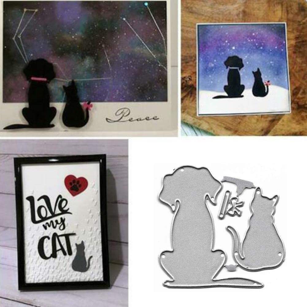 Premium Metal Carbon Steel Animal Dog & Cat Cutting Dies - DIY Scrapbooking, Card Making, Album Decoration, Embossing Crafts for Creative Projects - Perfect for Handmade Greeting Cards, Home Decor, and Paper Art