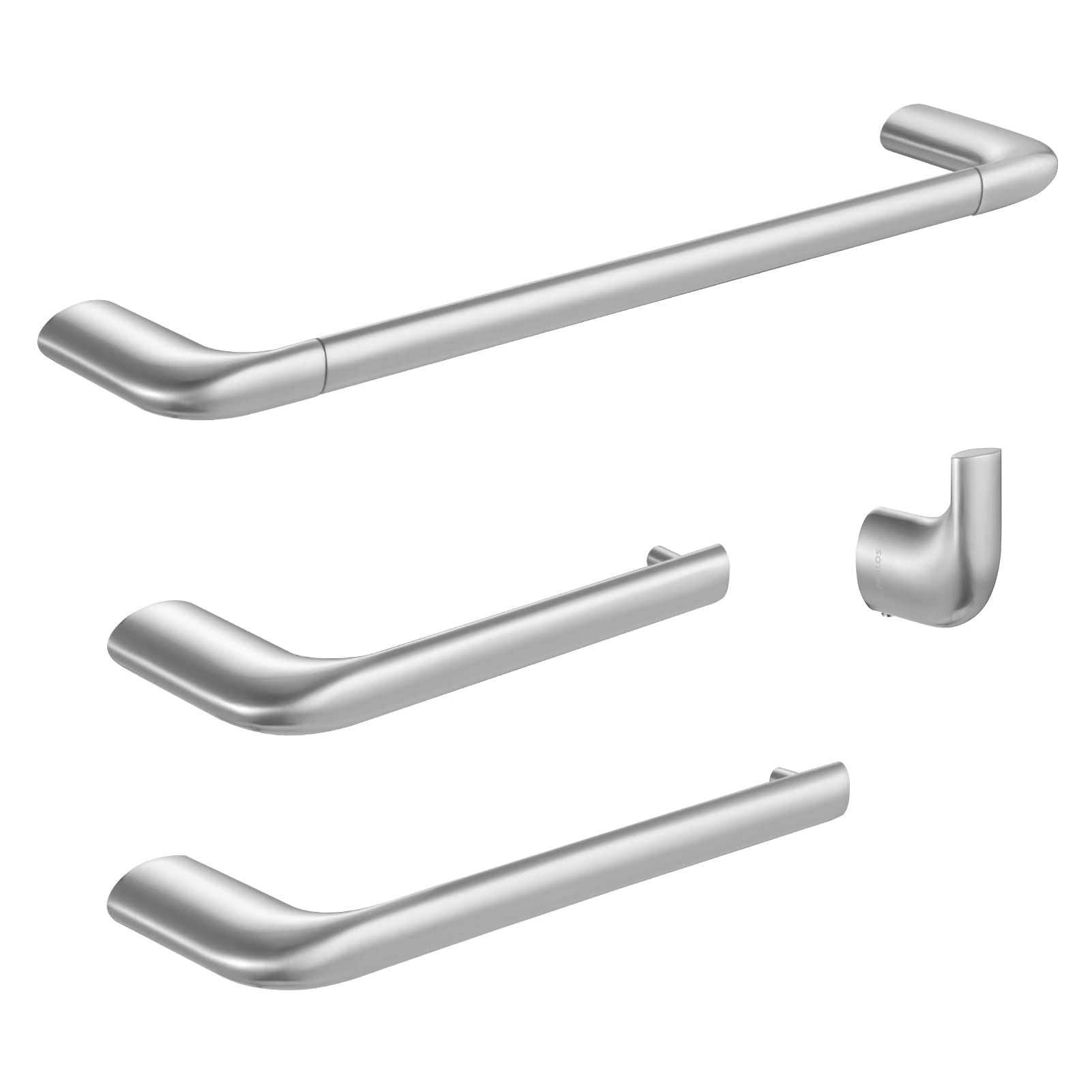 PARLOS 4-Piece Bathroom Hardware Set - Brushed Nickel Finish - All Brass Construction - Includes 17
