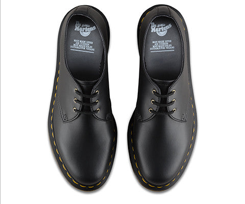Dr. Martens 3 Eye Vegan 1461 Shoes - Black Vegan Leather Lace-Up Boots for Men & Women | Perfect for Casual Wear, Work & Outdoor Activities