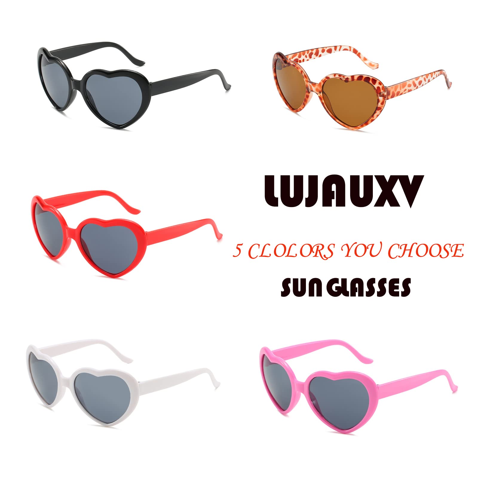 Trendy Heart Shaped Sunglasses for Women - Retro Cute Heart Glasses with UV400 Protection - Perfect for Valentine's Day, Beach Vacations & Summer Fashion Accessories