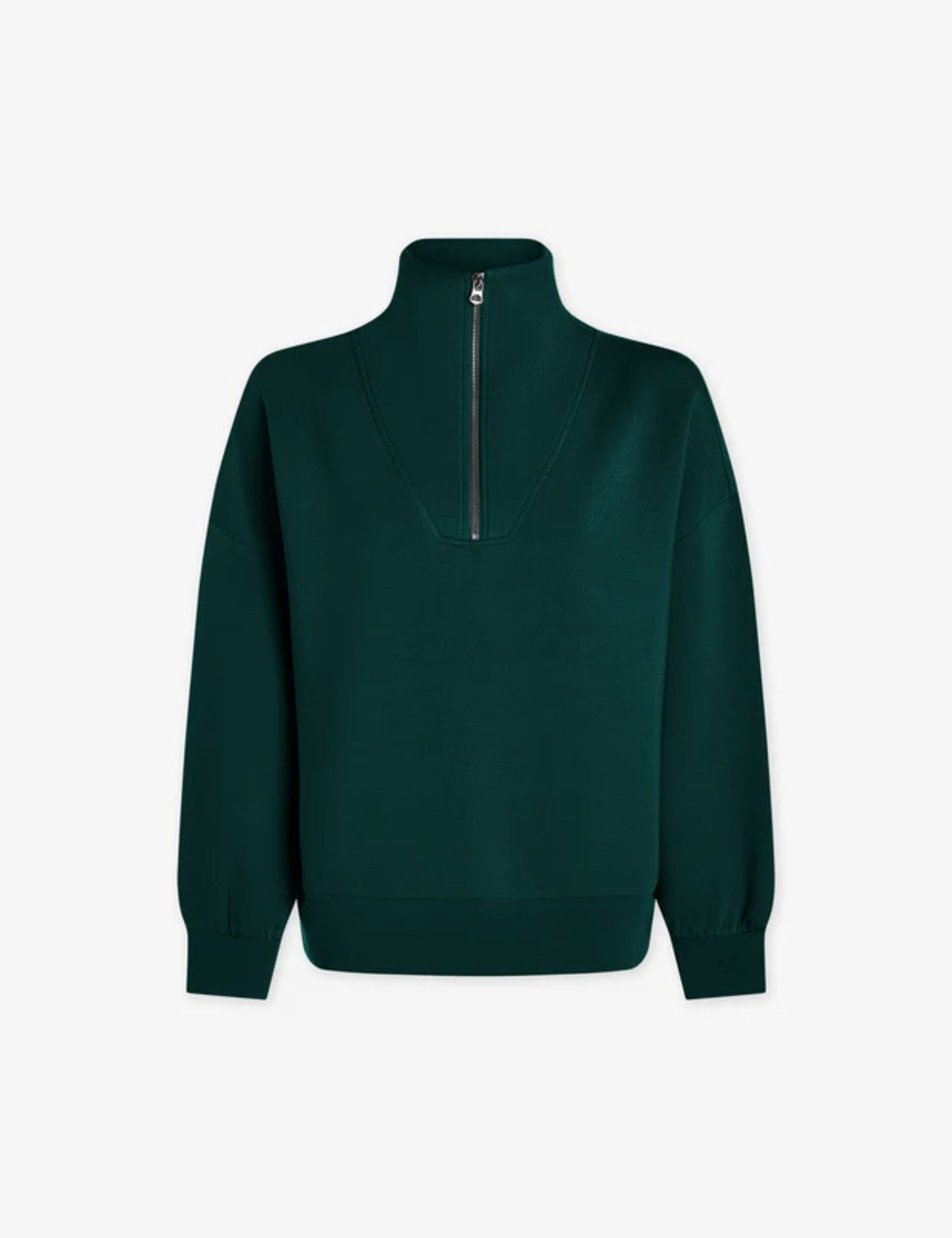 Hawley Half Zip Sweatshirt for Men - Soft Cotton Fleece Pullover with Hood - Forest Green - Perfect for Outdoor Activities, Hiking and Casual Wear