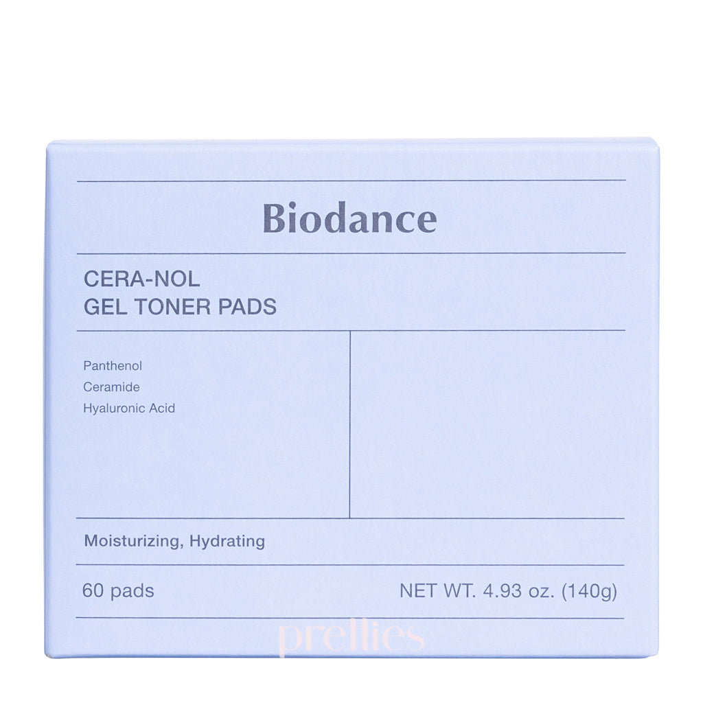 BIODANCE Cera nol Gel Toner Pads - 60 Count Exfoliating Face Pads for Sensitive Skin | Hydrating & Soothing Korean Skincare | Perfect for Daily Cleansing & Makeup Removal