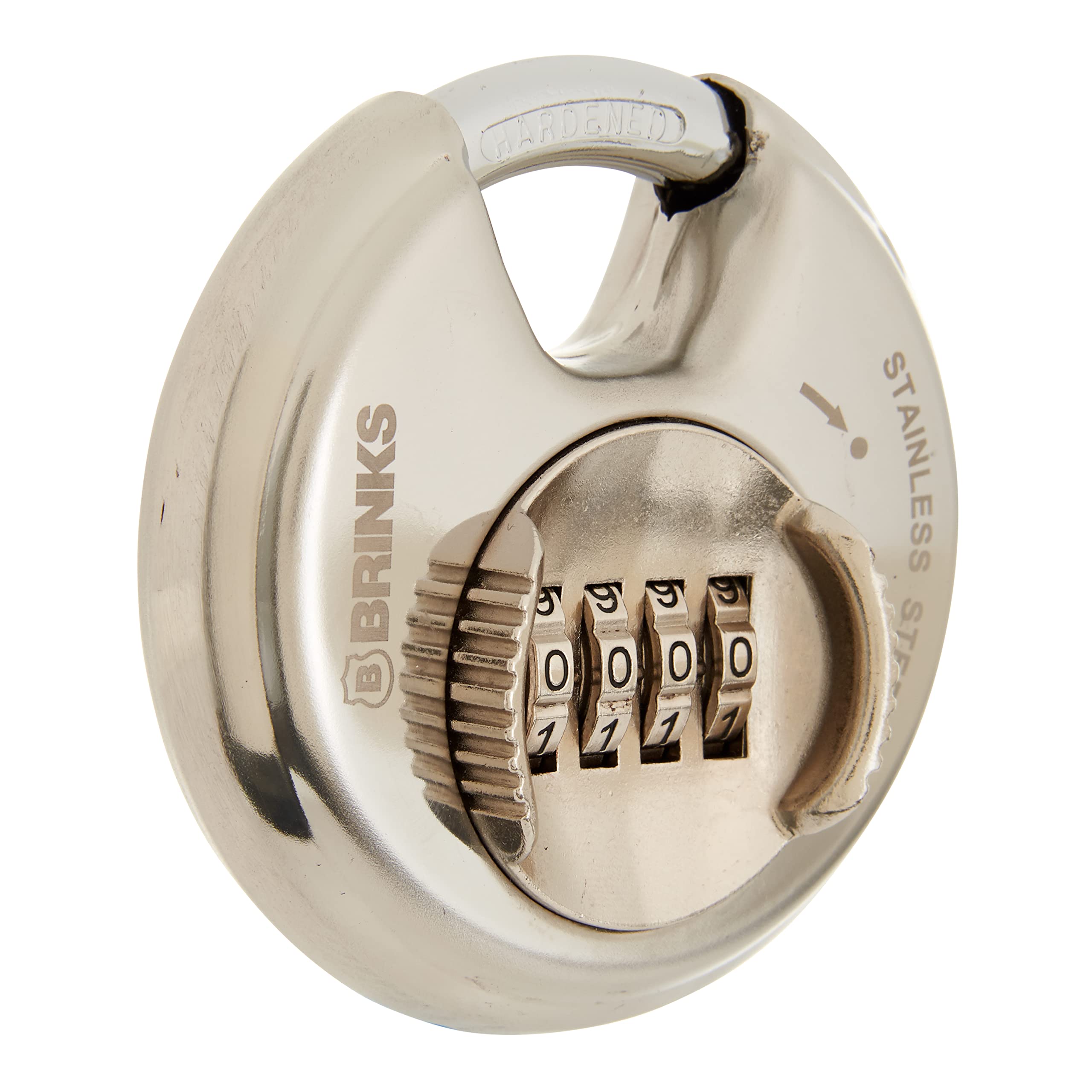 BRINKS Heavy Duty Combination Padlock – 80mm Chrome Plated Steel Lock with Hardened Shackle – Resettable Secure Lock for Storage, Toolboxes, Sheds – Perfect for Home Security, Gym Lockers & Outdoor Use