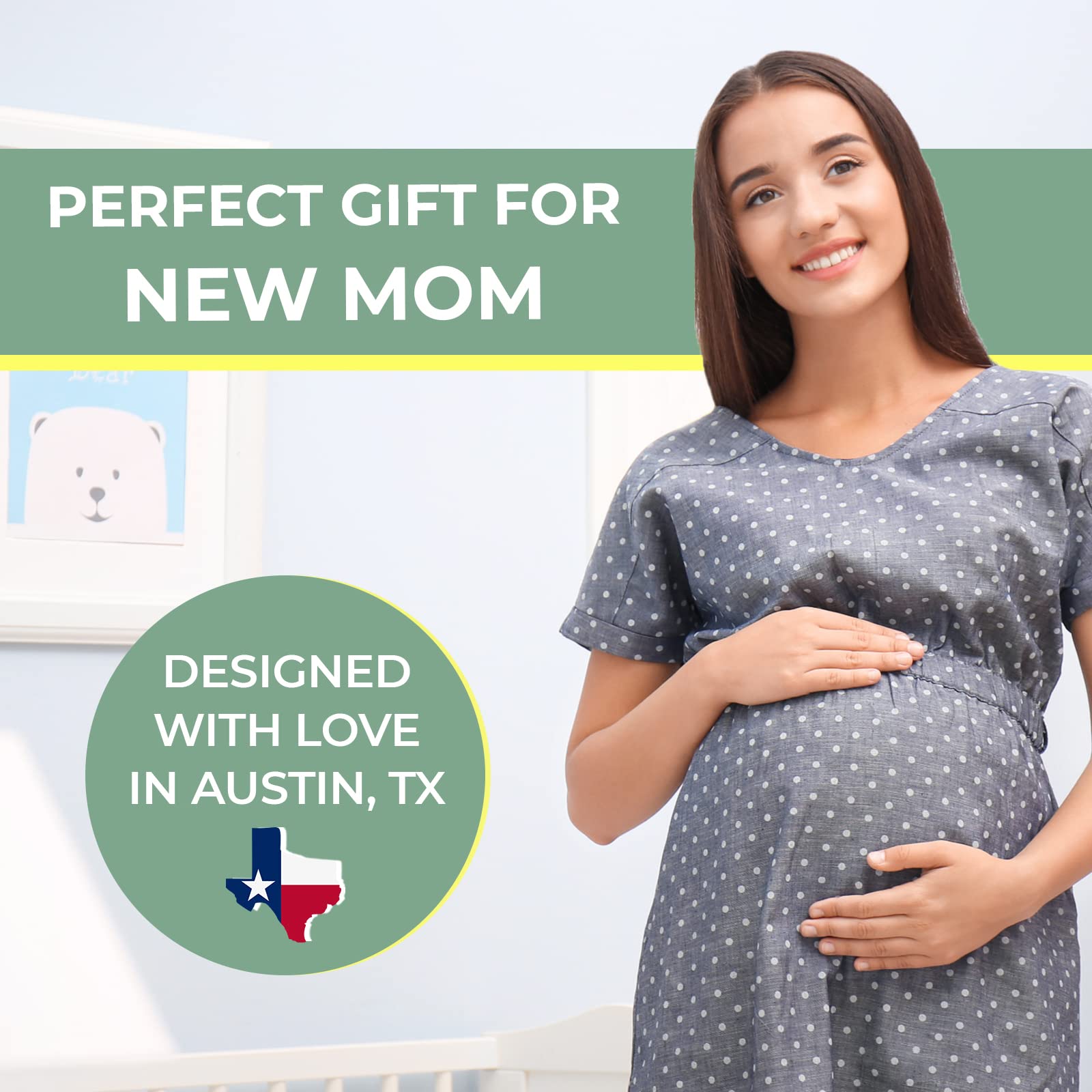 KEDRIAN New Mom Gift Box - Thoughtful Postpartum Care Package for Women, Perfect Push Present for First-Time Moms, Pregnancy & After Birth Essentials - Ideal for Hospital, Home Recovery & Baby Shower Gifts