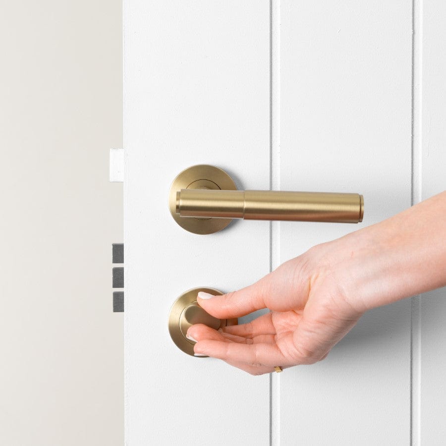 Premium Brushed Brass Front Door Lock Set - Secure & Stylish Entryway Hardware for Homes & Apartments - Ideal for Front Doors, Back Doors & Interior Doors
