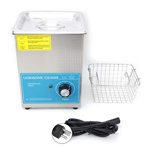 2L Professional Ultrasonic Cleaner with Timer - Stainless Steel Industrial Jewelry & Eyeglass Cleaning Machine for Home, Dental, and Workshop Use
