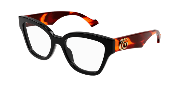 Gucci GG1424O 007 Black Havana Square Women's Eyeglasses | Designer Sunglasses for Women | Fashionable & UV Protection | Perfect for Daily Wear, Work & Outdoor Activities