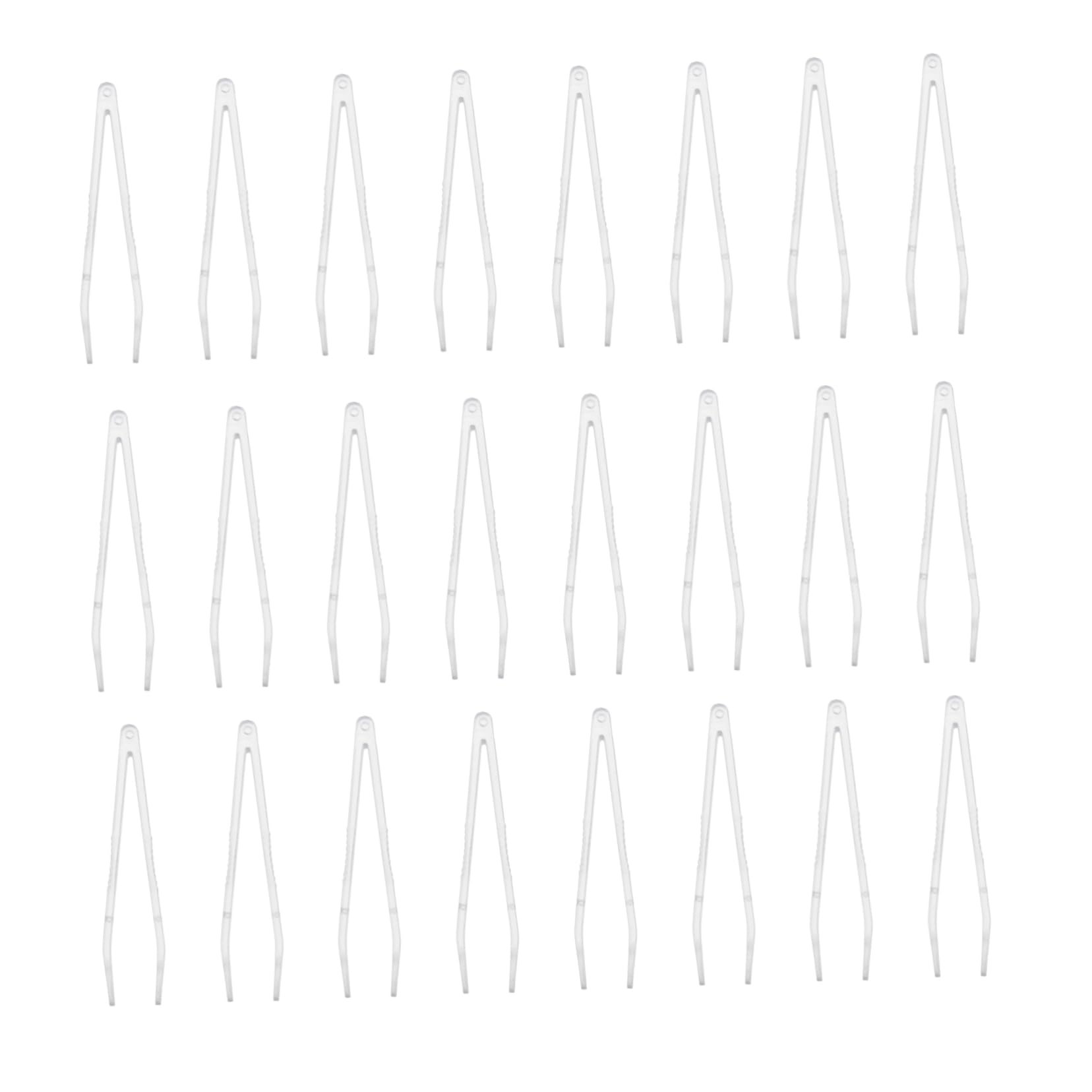 50pcs Transparent Plastic Makeup Tweezers - Double Eyelid Stickers, False Eyelash Applicator & Mask Removal Clips - Professional Makeup Tools for Eyelash Extension, Quilling & Beauty Salon Use