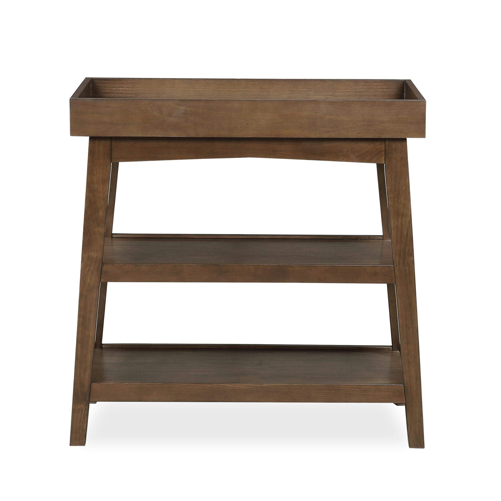 Novogratz Harper Baby Open Changing Table, Walnut - Sturdy Nursery Dresser with Safety Rails for Diaper Changes & Storage | Perfect for Newborns & Toddlers