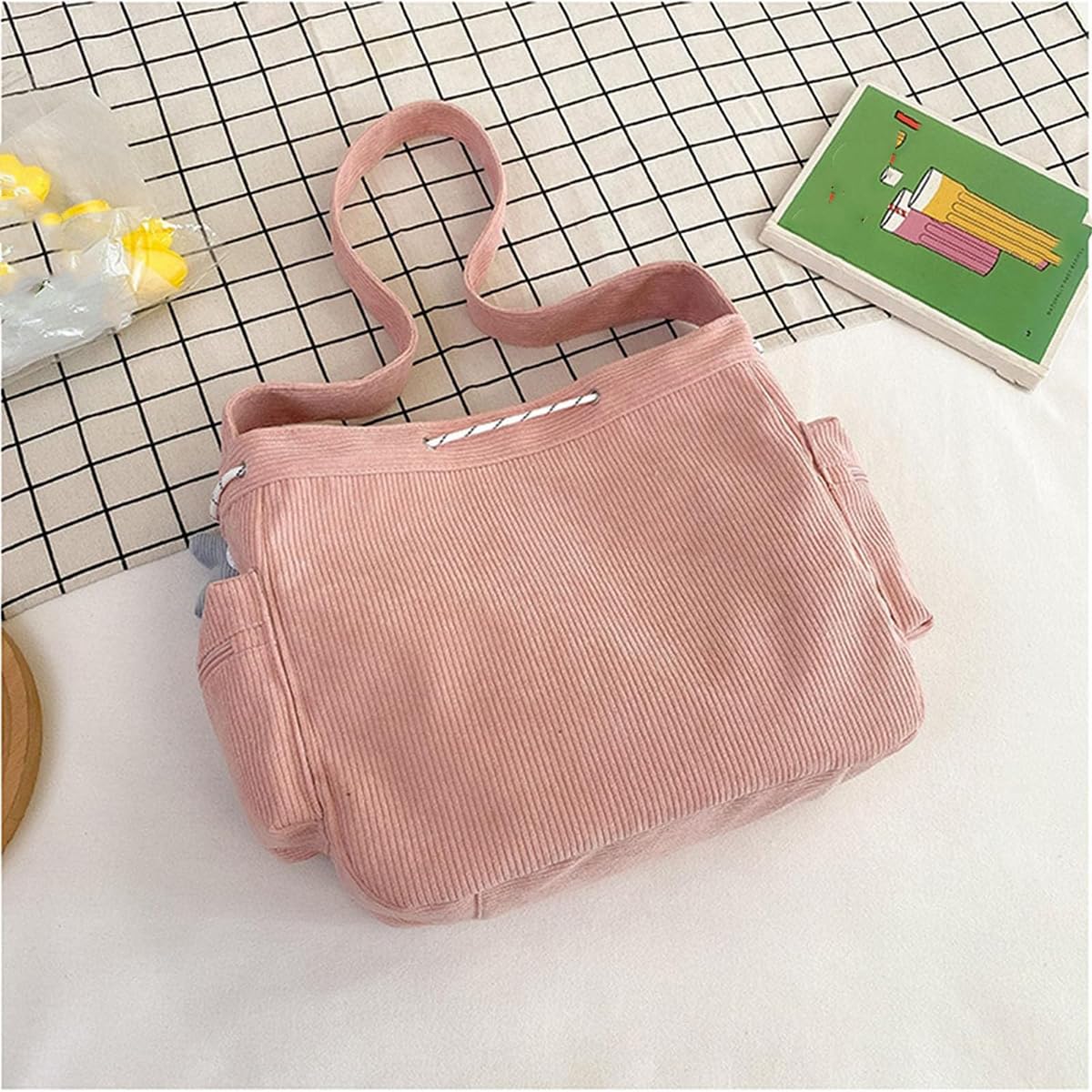 Solarix Crossbody Bag - Y2K Corduroy Tote for Kawaii Fashion