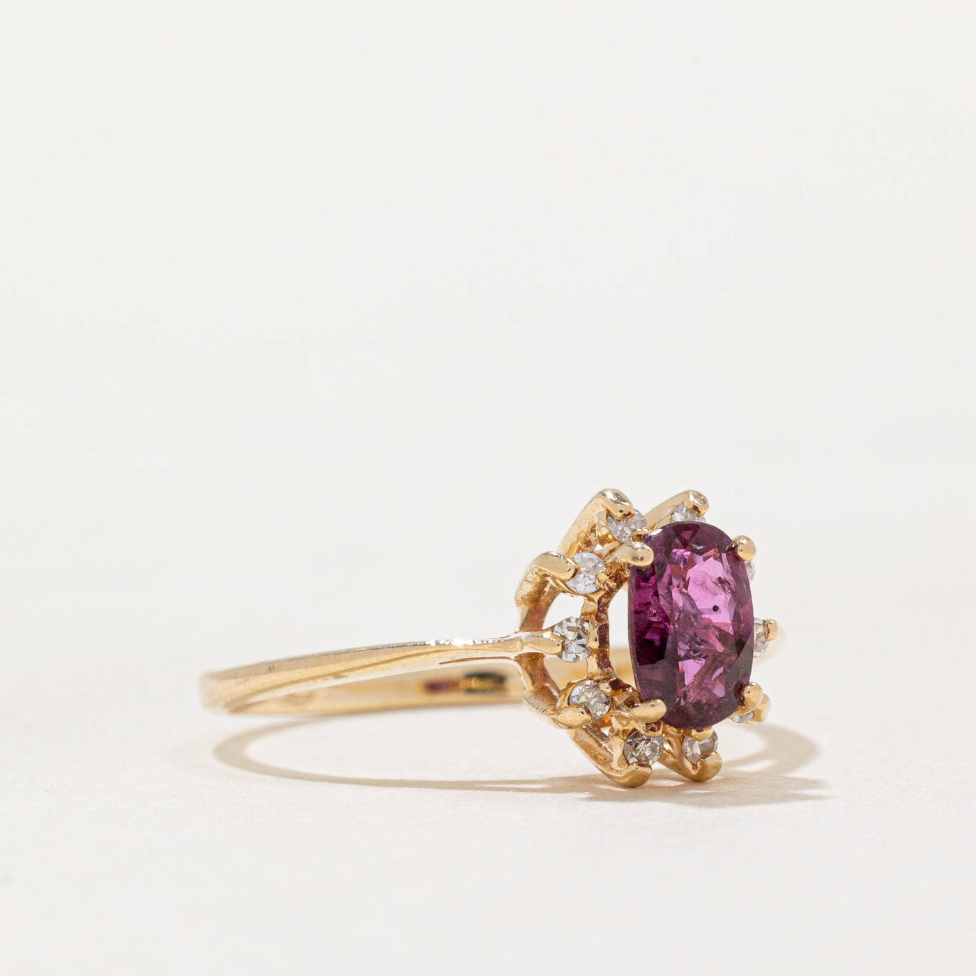 Exquisite Ruby & Diamond Halo Engagement Ring | 0.50ct Center Stone & 0.05ctw Accent Diamonds | Size 5.5 | Perfect for Proposals, Anniversaries & Special Occasions