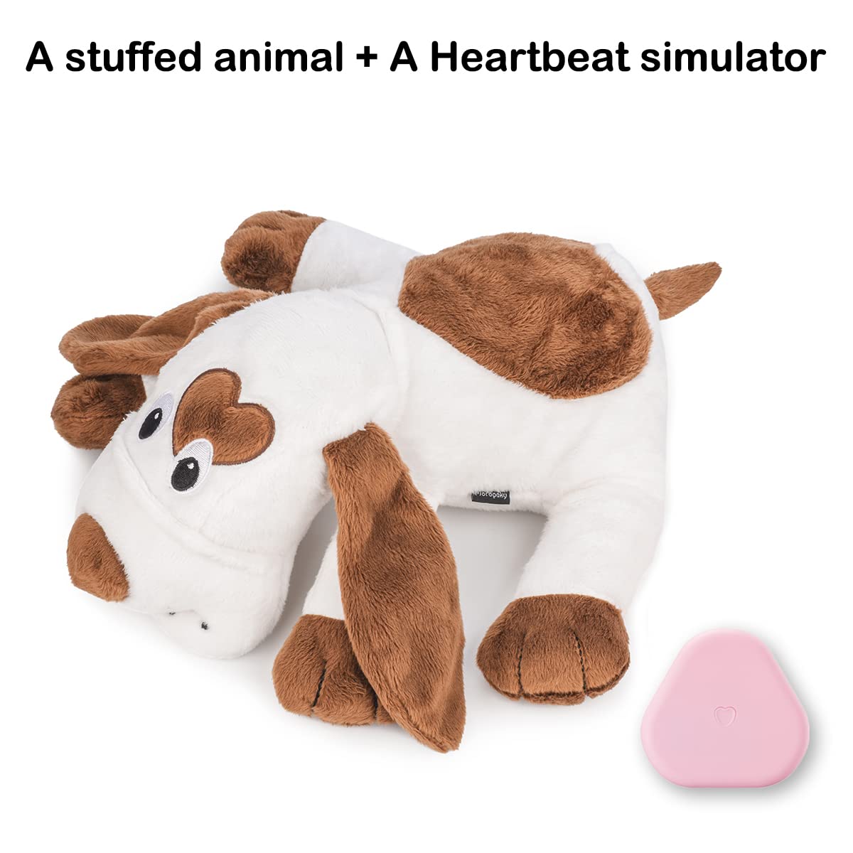 Puppy Heartbeat Stuffed Animal Toy - Calming Dog Anxiety Relief & Sleep Aid for Crate Training - Comforting Heartbeat Toy for Puppies - Perfect for New Puppies, Separation Anxiety & Stress Relief