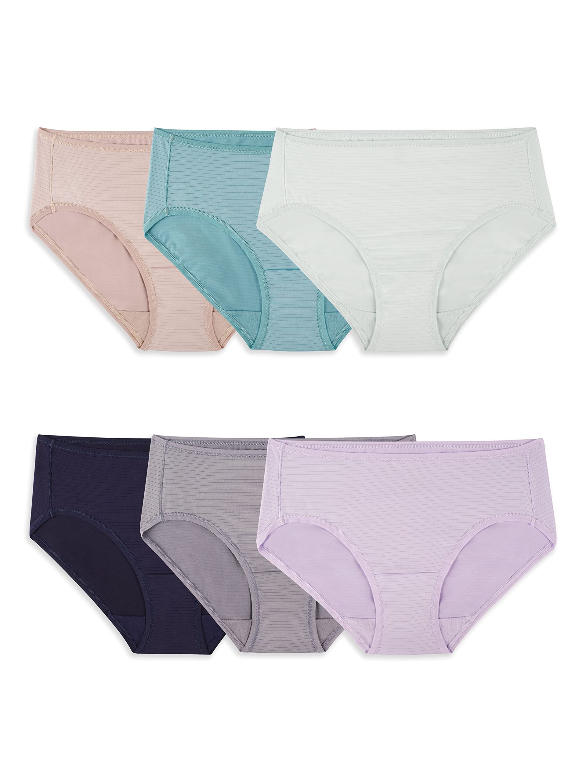 Fruit of the Loom Women's Cotton Breathable Underwear - Soft Comfortable Panties for Everyday Wear (Regular & Plus Size) - Perfect for Workout, Yoga, Sleep and Daily Activities
