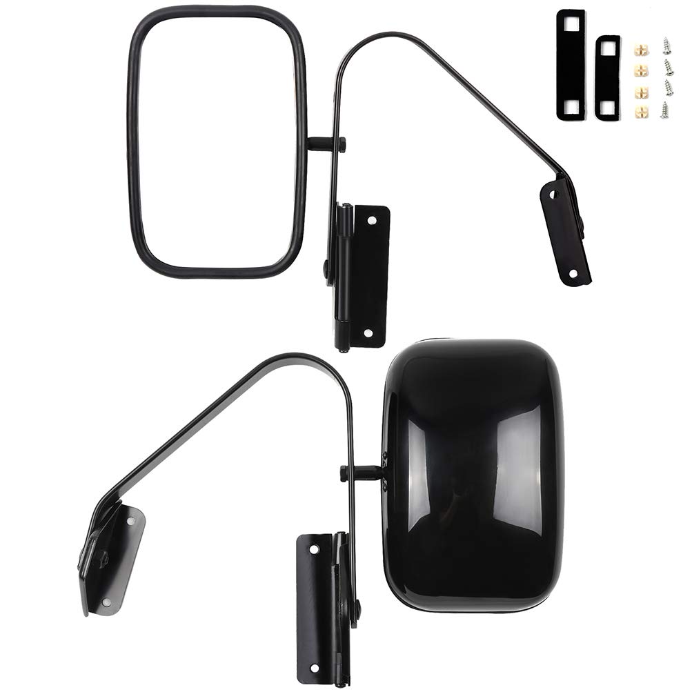 Ford F150 F250 F350 F450 Ranger Bronco Explorer Truck Side View Mirrors (Left & Right) - Manual Folding & Power Adjustment - Compatible 1980-1996 Models - Perfect for Off-Roading & Daily Commuting