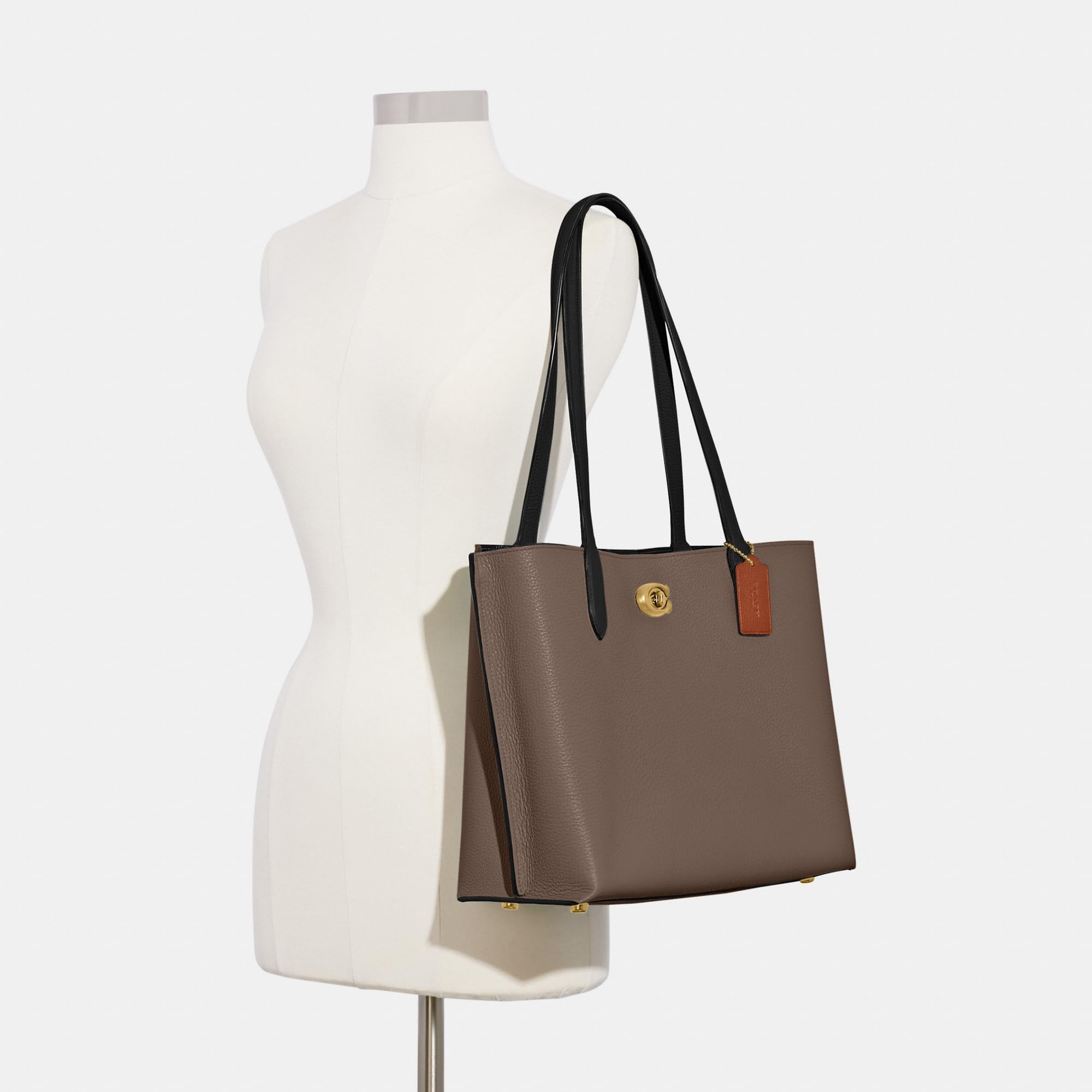 Coach Willow Tote Bag in Dark Stone - Premium Leather Handbag for Women | Perfect for Work, Travel & Everyday Use