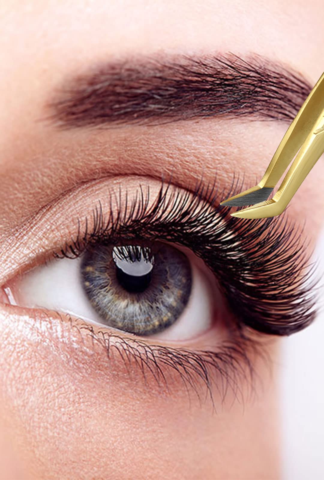 Professional Golden Fiber Tip Lash Tweezer for Eyelash Extensions - Precision Eyelash Extension Tools for Salon & Home Use