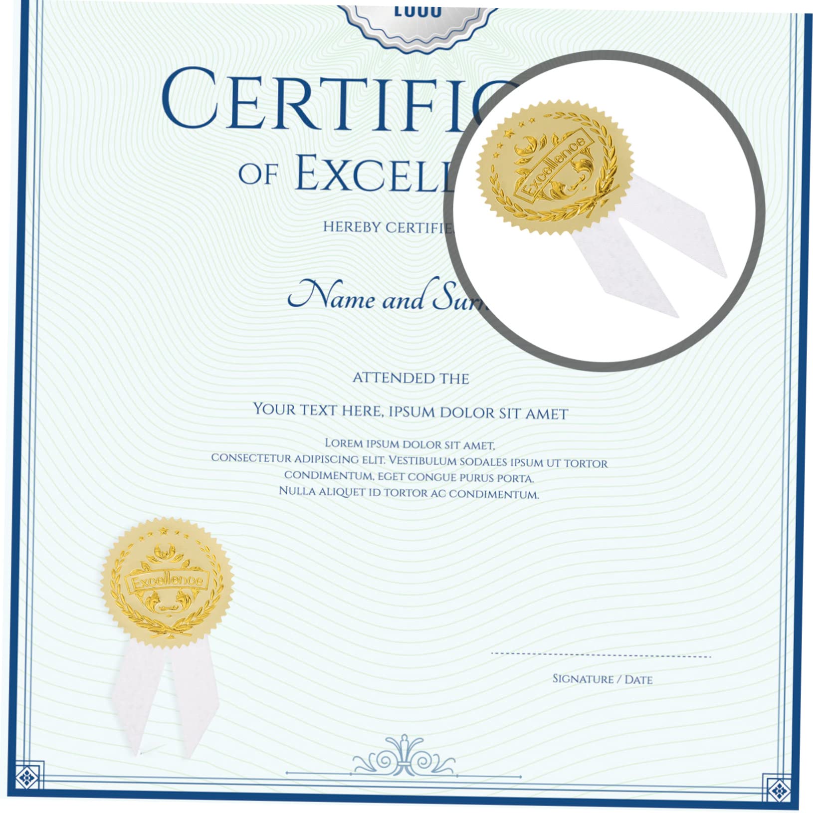 Graduation Stickers & Ribbon - Red Commendation Envelopes for Adults - Award Ceremony & School Events