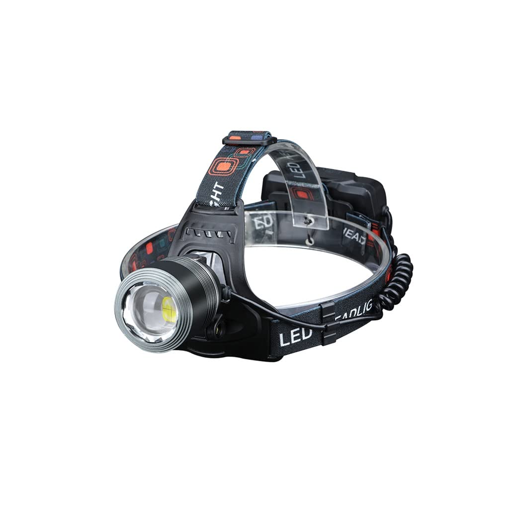 TONPOP Rechargeable Headlamp - 1000 Lumens Bright LED Headlight with Zoom, Long Battery Life for Camping, Hiking, Fishing & Emergency Use (Black) - Perfect for Night Fishing, Outdoor Adventures and Power Outages