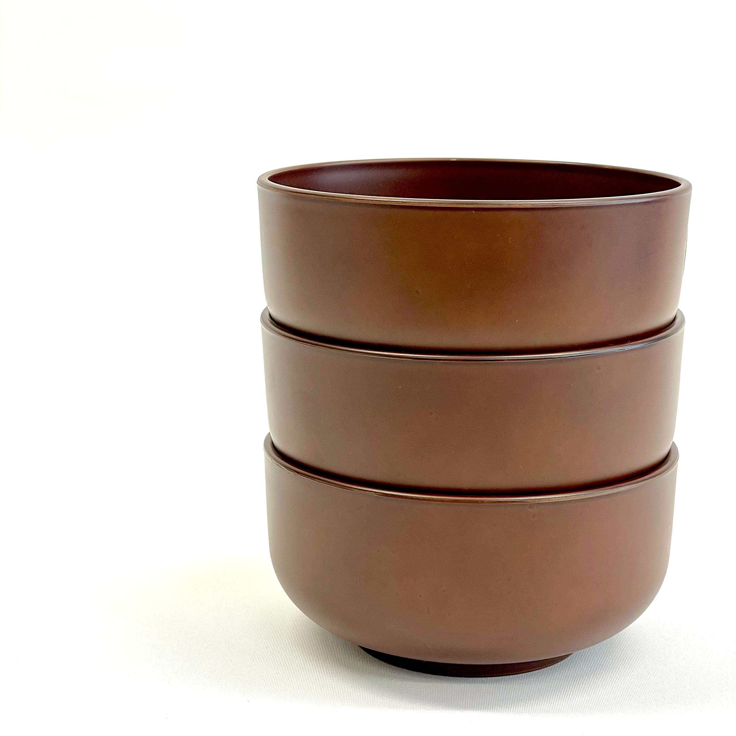 Premium Japanese Wood Grain Soup Bowl - Large 5.1 x 2.6 Inch Miso Soup Cup for Noodles, Rice & Cereal - Dishwasher Safe, Durable Ceramic Made in Japan - Perfect for Ramen, Udon & Home Dining