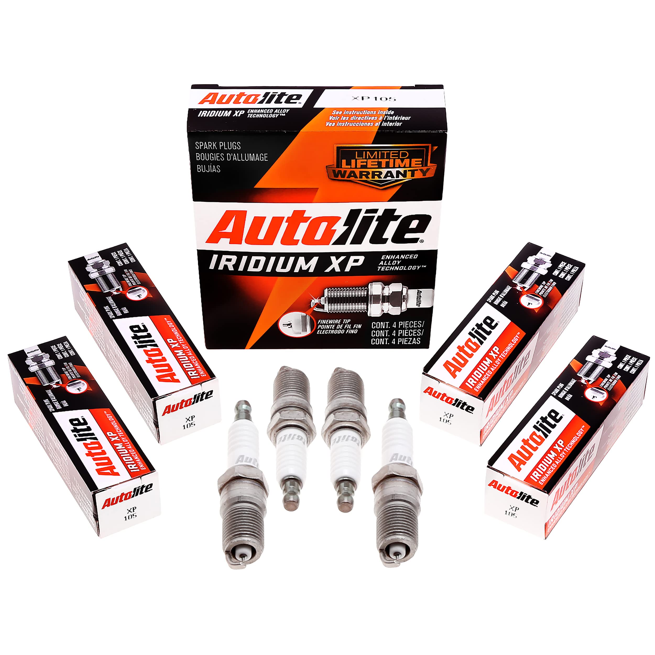 Autolite Iridium XP XP105 Spark Plugs (4 Pack) - High Performance Automotive Replacement for Improved Fuel Efficiency & Engine Power - Perfect for Cars, Trucks & SUVs