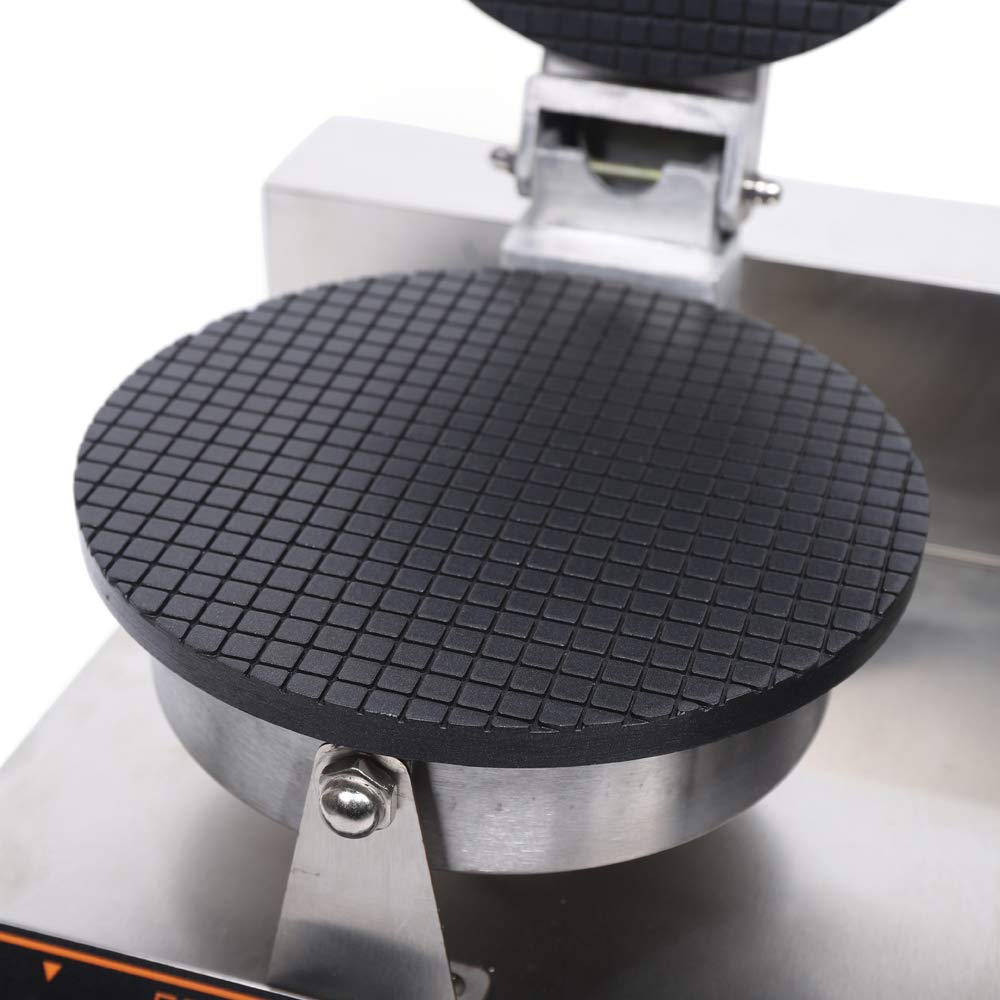 Commercial Waffle Maker - Nonstick Electric Mini Waffle Iron for Ice Cream Cones & Belgian Waffles, Dual Heating Plates with Adjustable Temperature (50-300°C) & Timer, 1200W - Perfect for Breakfast, Desserts & Cafes