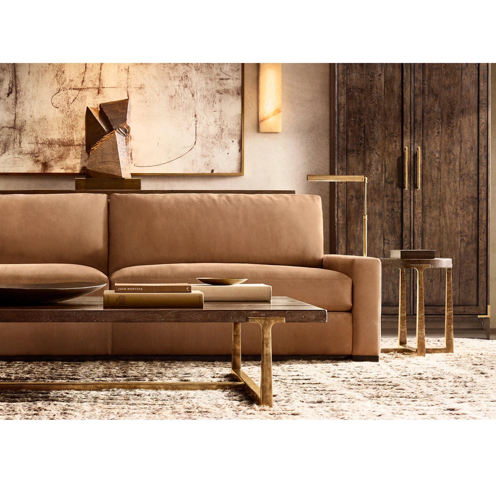 Modern T Brace Coffee Table - Sturdy Industrial Style Accent Table for Living Room, Office & Lounge Areas | Perfect for Small Spaces, Apartments & Home Decor