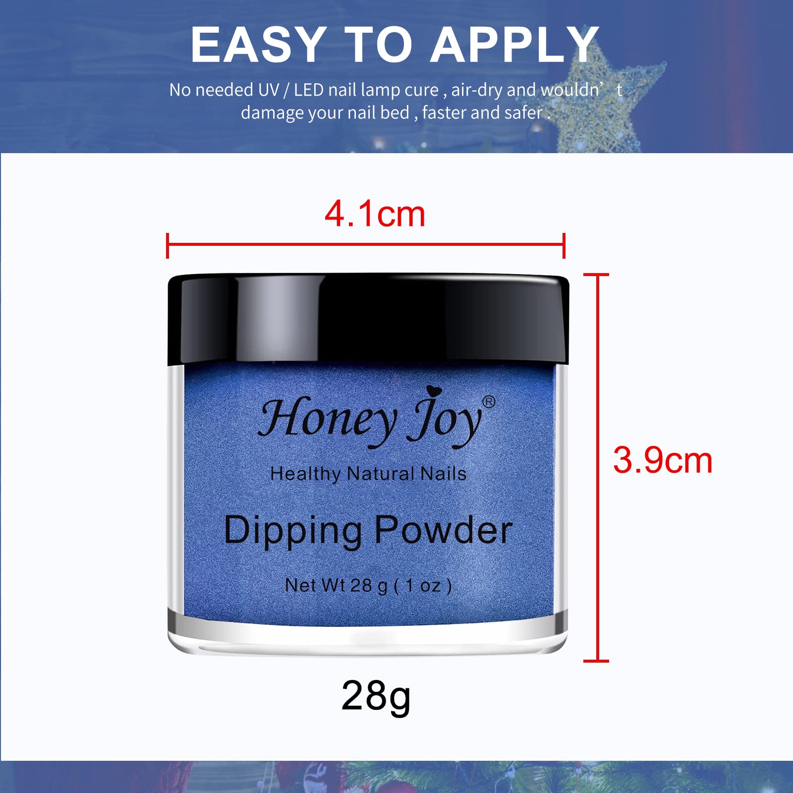 Royal Blue Dip Powder Nails - No Lamp Needed, Gel Polish Effect, Smooth & Even Finish (No.43) - Perfect for Home Manicures & Salon Quality Nails