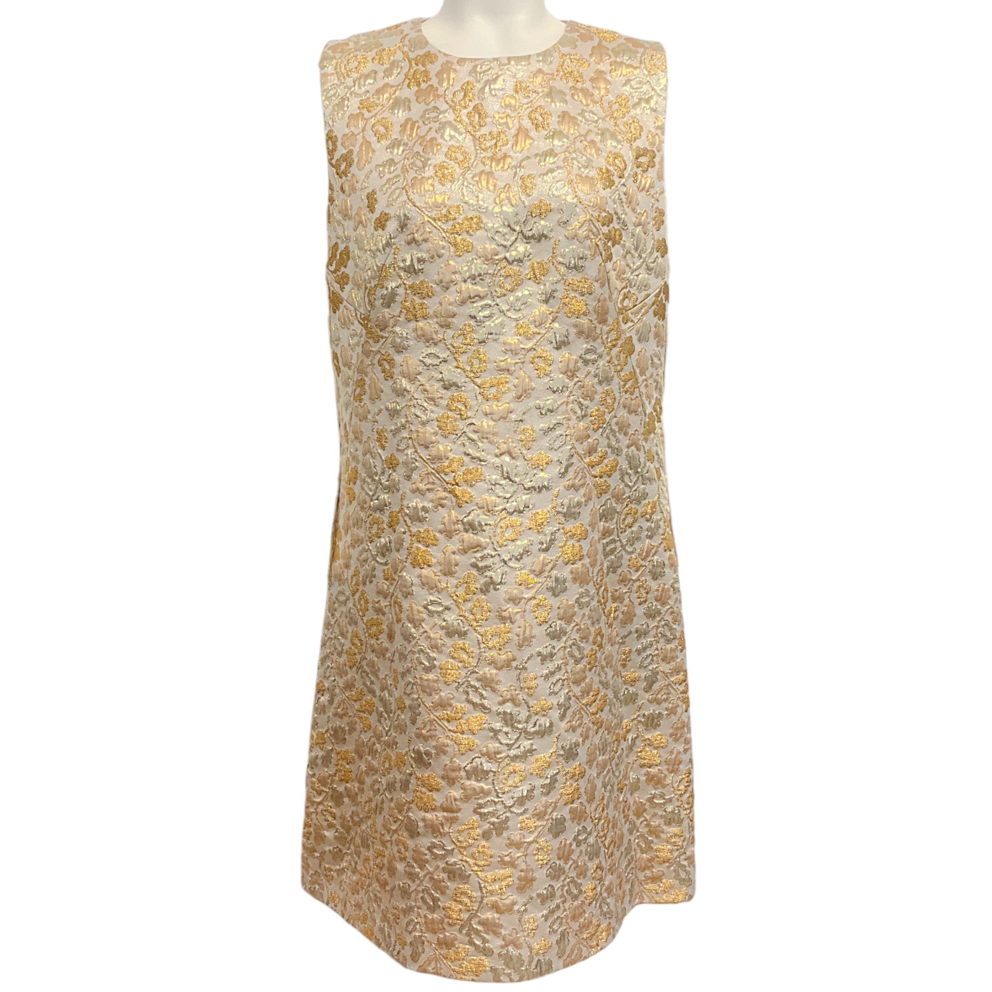 Dolce & Gabbana Gold Lame Jacquard Dress for Women | Luxury Evening Gown for Parties, Weddings & Special Occasions