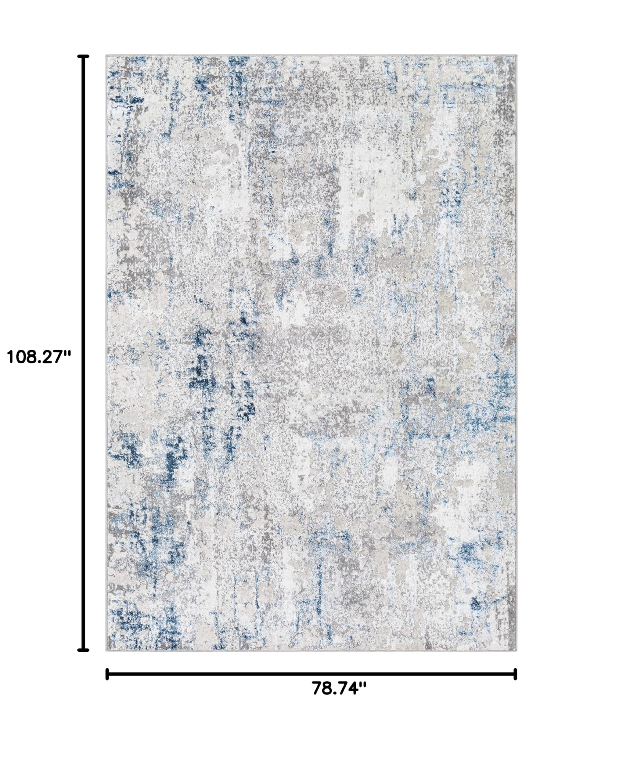 Modern Hauteloom Balranald Area Rug - Blue & Beige - 6'7