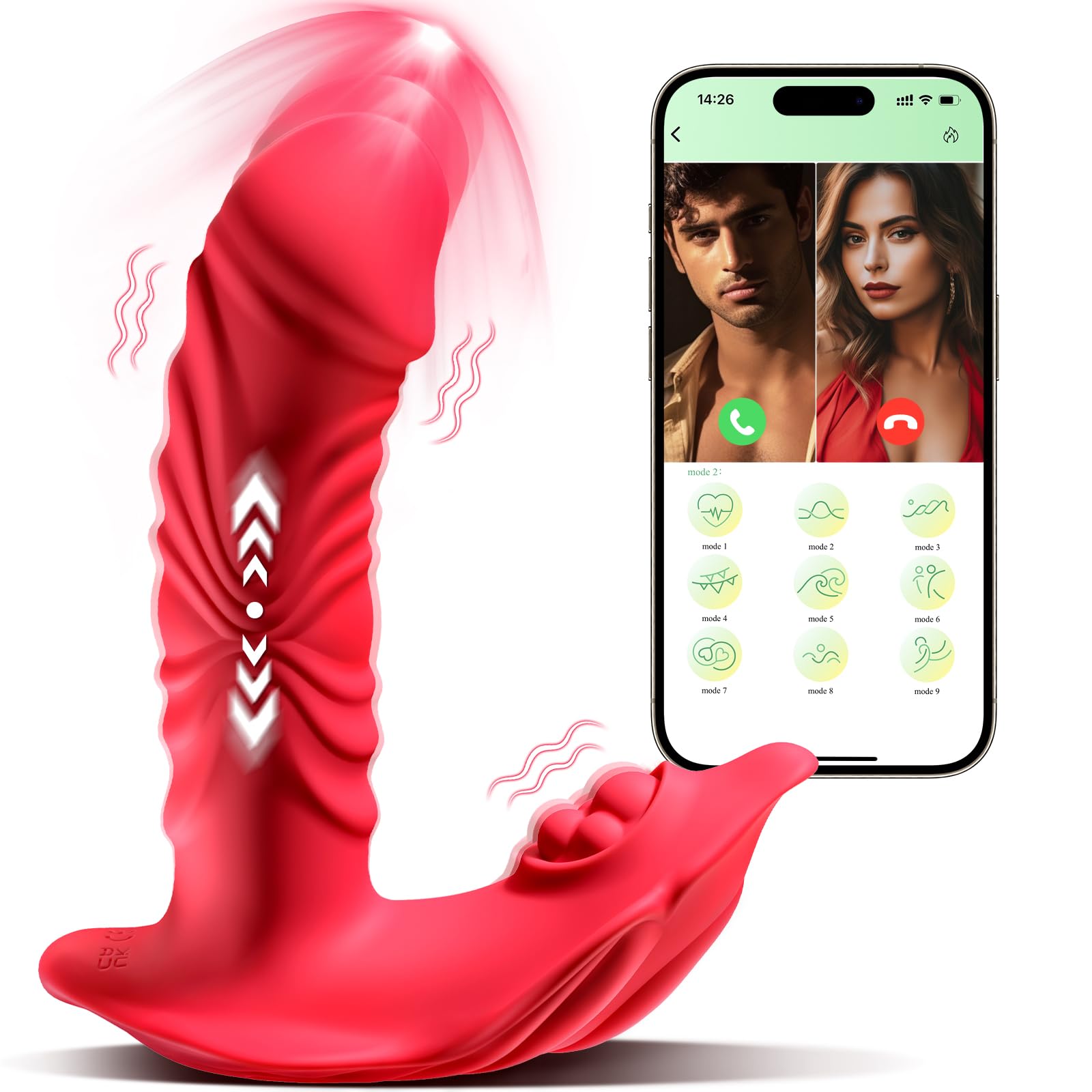 APP Remote Control Vibrator Sex Toy - Wearable Thrusting Dildo with 10 Thrusting & 9 Vibrating Modes for Women & Couples | G-Spot, Clit, Nipple & Anal Stimulation | Perfect for Long Distance Play & Romantic Nights