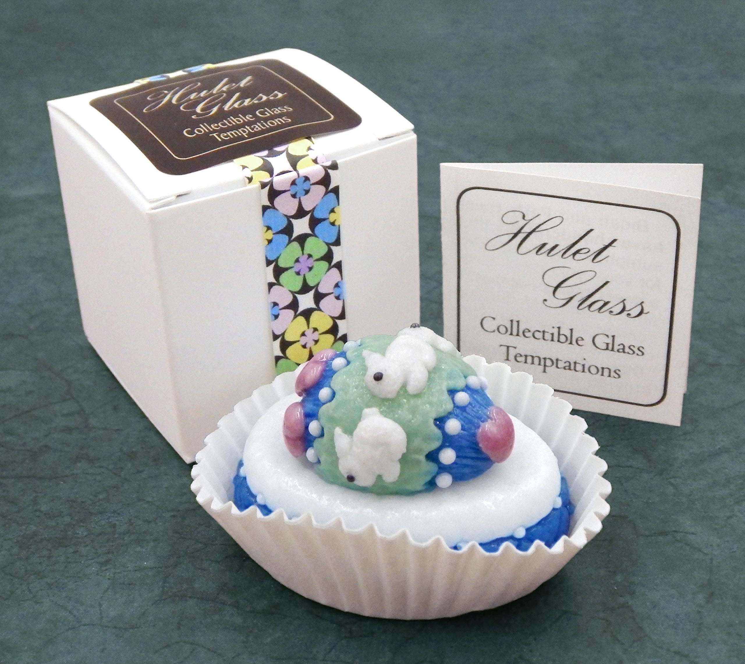 Handmade Art Glass Petit Four Bunny Rabbit Egg - Easter Décor Gift for Home, Party, and Holiday Display