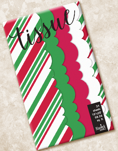Festive Holiday Stripe Scalloped Tissue Paper - 50 Sheets for Gift Wrapping, Party Decorations & Craft Projects | Christmas, Birthday, Wedding & DIY Scrapbooking Supplies