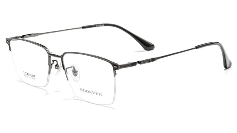 Brightzone Women's Semi-Rimless Square Titanium Eyeglasses Frame 71203 - Lightweight & Durable Glasses for Work, Reading & Fashion