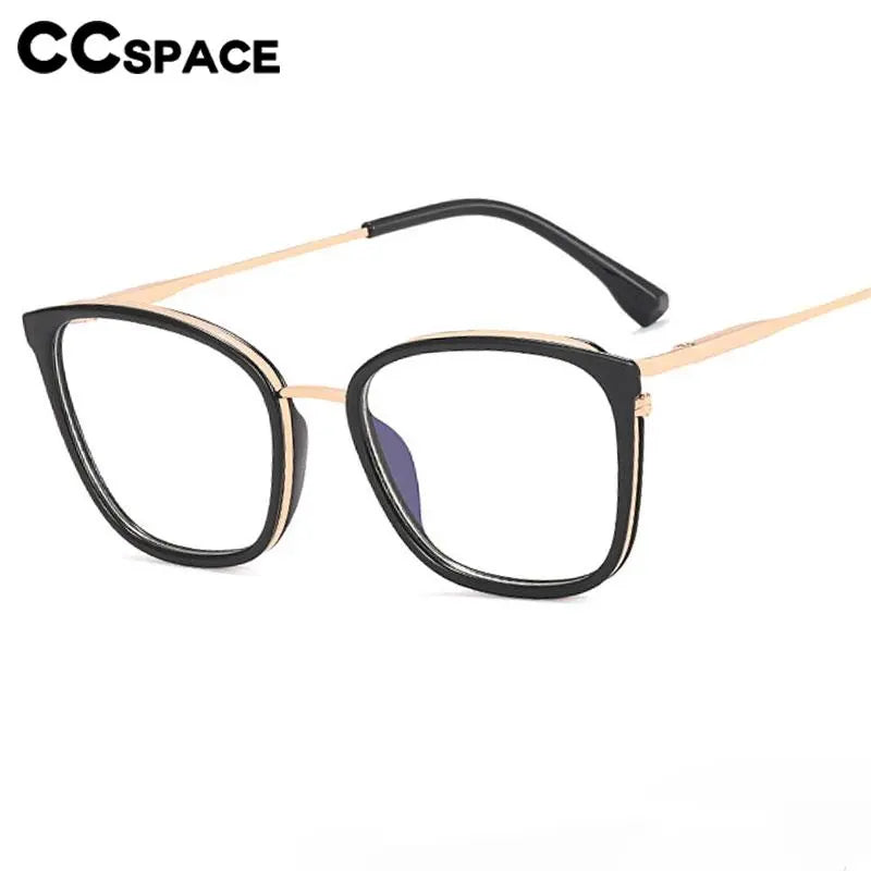 CCspace Women's Full Rim Square TR90 Titanium Eyeglasses 56863 - Lightweight & Durable Glasses for Work, Reading & Fashion