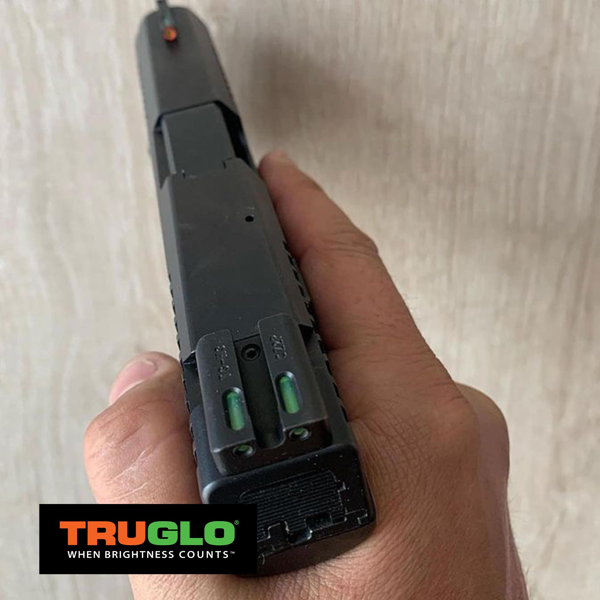 Truglo TFX PRO Handgun Sight - Glow in Dark Tritium & Fiber Optic Night Sight for Pistols | Compact, Durable, Snag-Free Design | Ideal for Low Light Shooting, Home Defense & Tactical Training
