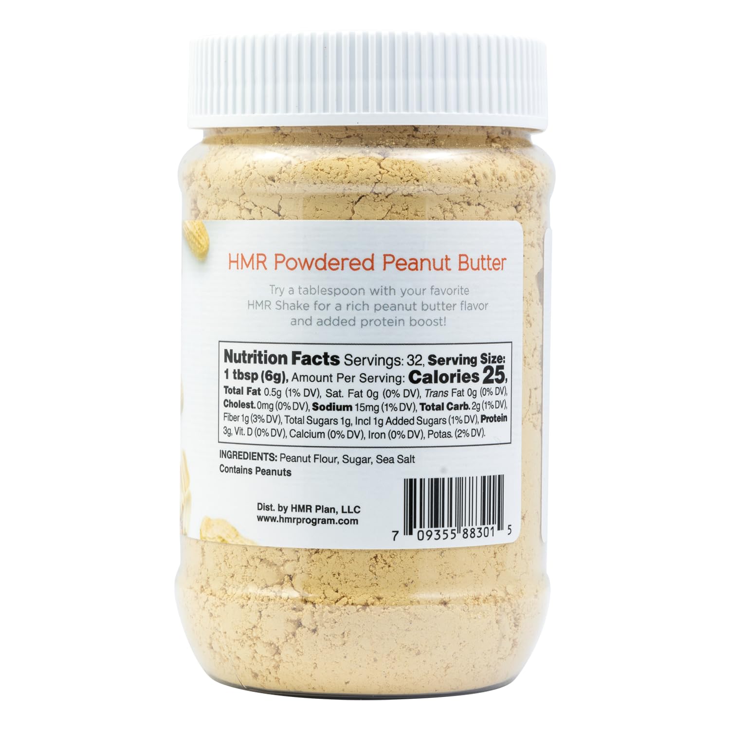 HMR Peanut Butter Powder | 32 Servings Powdered Peanut Butter from Dry-Roasted Peanuts, 3g Protein per Serving - Low Carb, Keto Friendly, Gluten Free | Perfect for Smoothies, Baking, Oatmeal & Healthy Snacks
