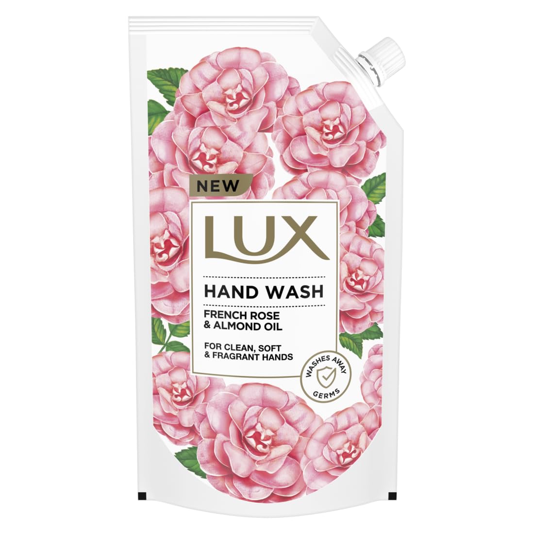 Lux Hand Wash with French Rose & Almond Oil - Moisturizing & Fragrant Liquid Soap for Clean, Soft Hands - 675ml Refill Pouch - Perfect for Bathroom, Kitchen & Office Use