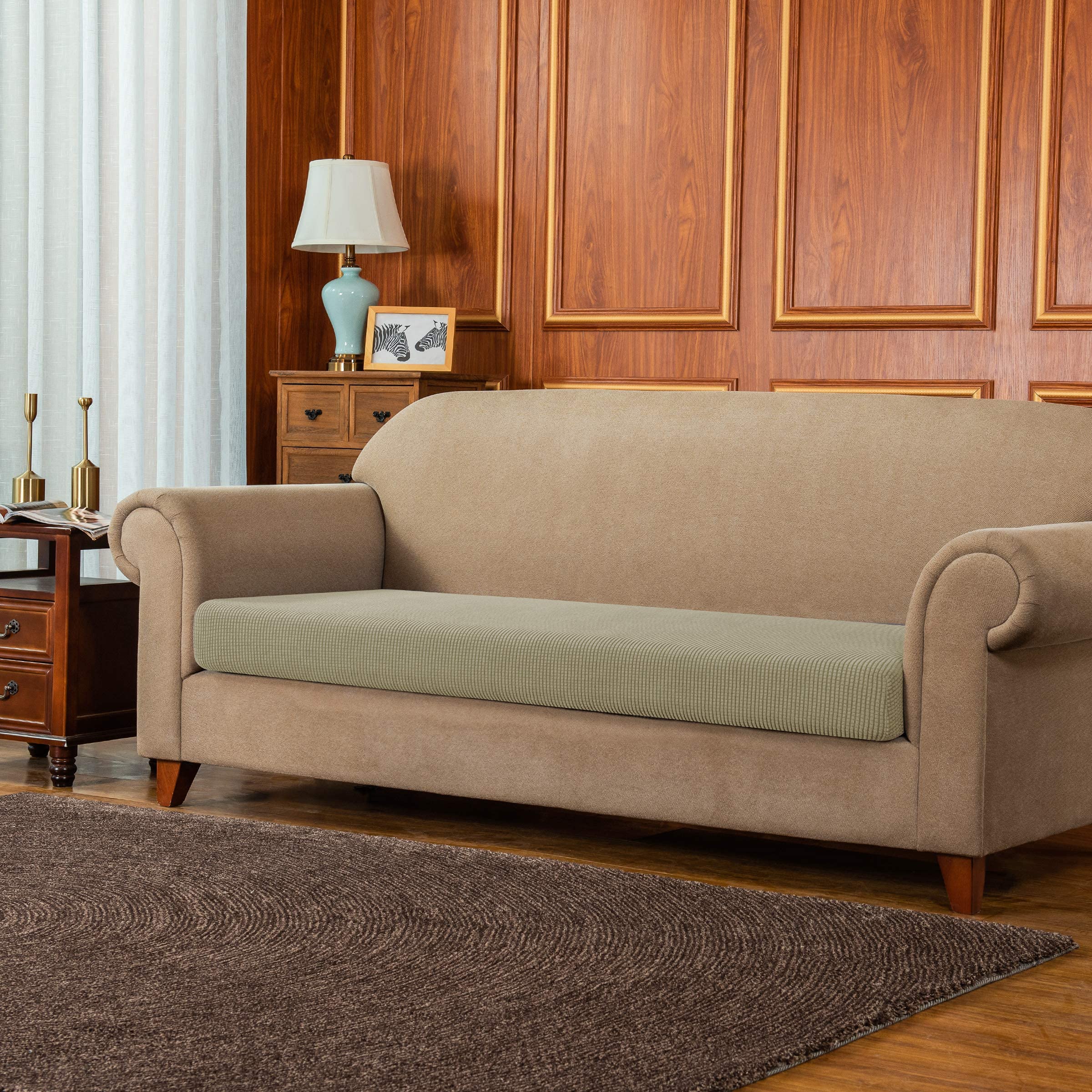 SUBRTEX 2-Piece Stretch Sofa Cover Set - Elastic Couch Slipcovers & Cushion Protector for Living Room Furniture Protection | Fits Most Couches, Easy to Install & Wash | Perfect for Pets, Kids & Home Decor
