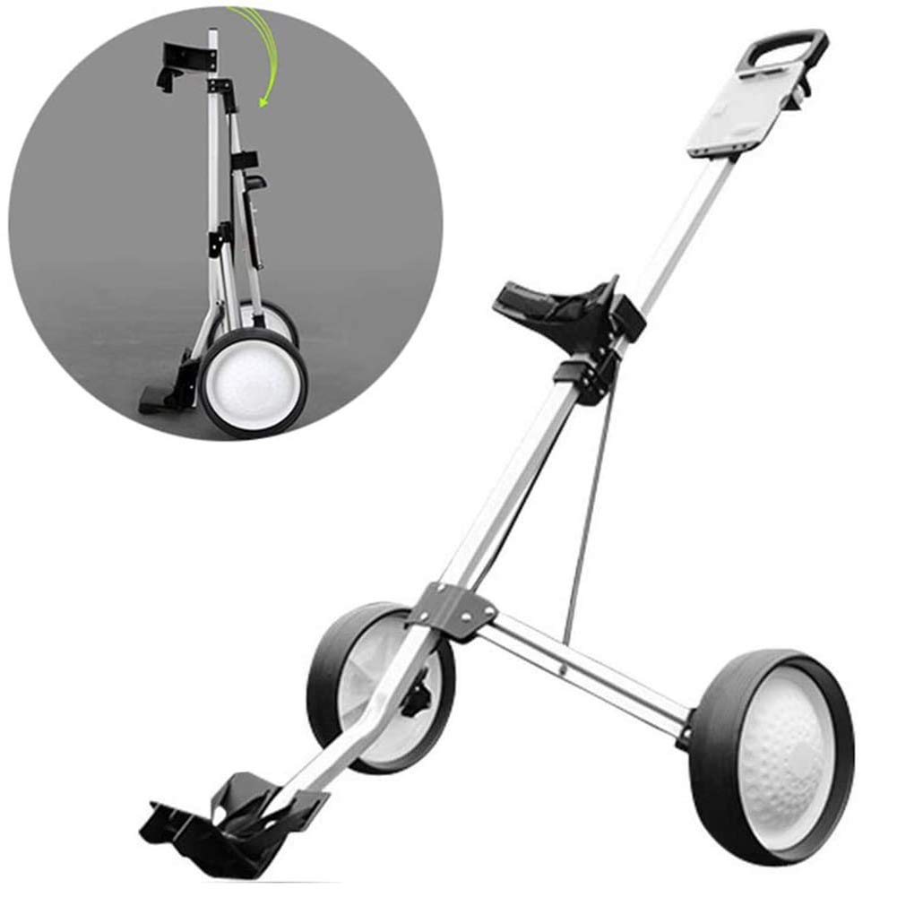 Foldable 2 Wheel Golf Push Cart - Lightweight Collapsible Golf Trolley with Adjustable Handle for Men & Women | Perfect for Golf Courses, Driving Range & Outdoor Sports