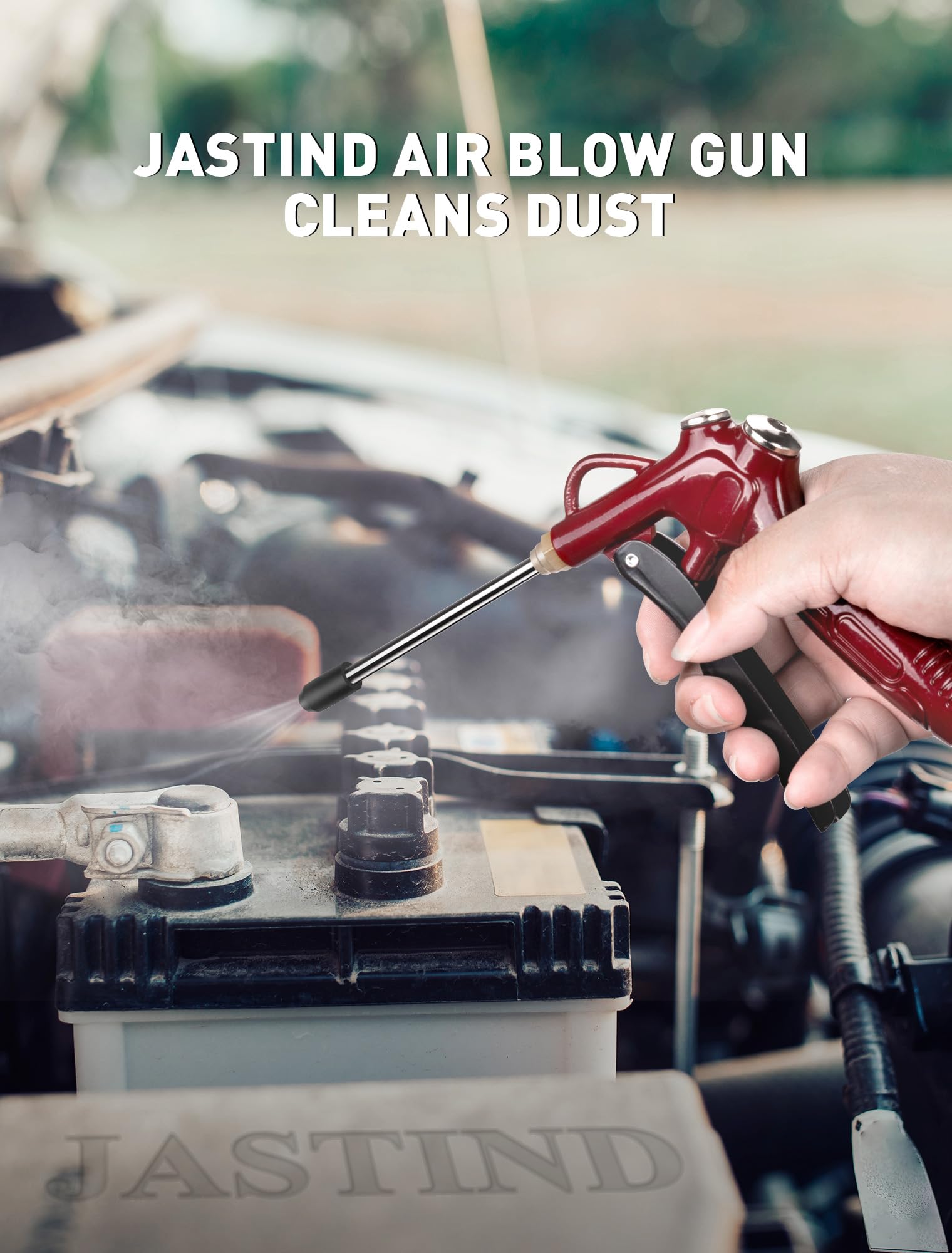 JASTIND Retro Red Air Blow Gun - Powerful High Volume Air Blaster with 4.9