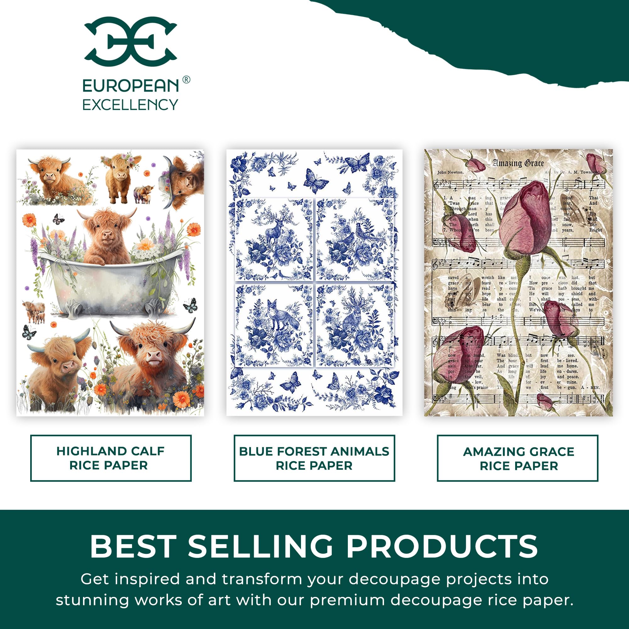 Premium A4 Rice Paper for Decoupage - Christmas Winter Deer Forest Design (2 Sheets) | Perfect for Scrapbooking, Card Making & DIY Holiday Decorations