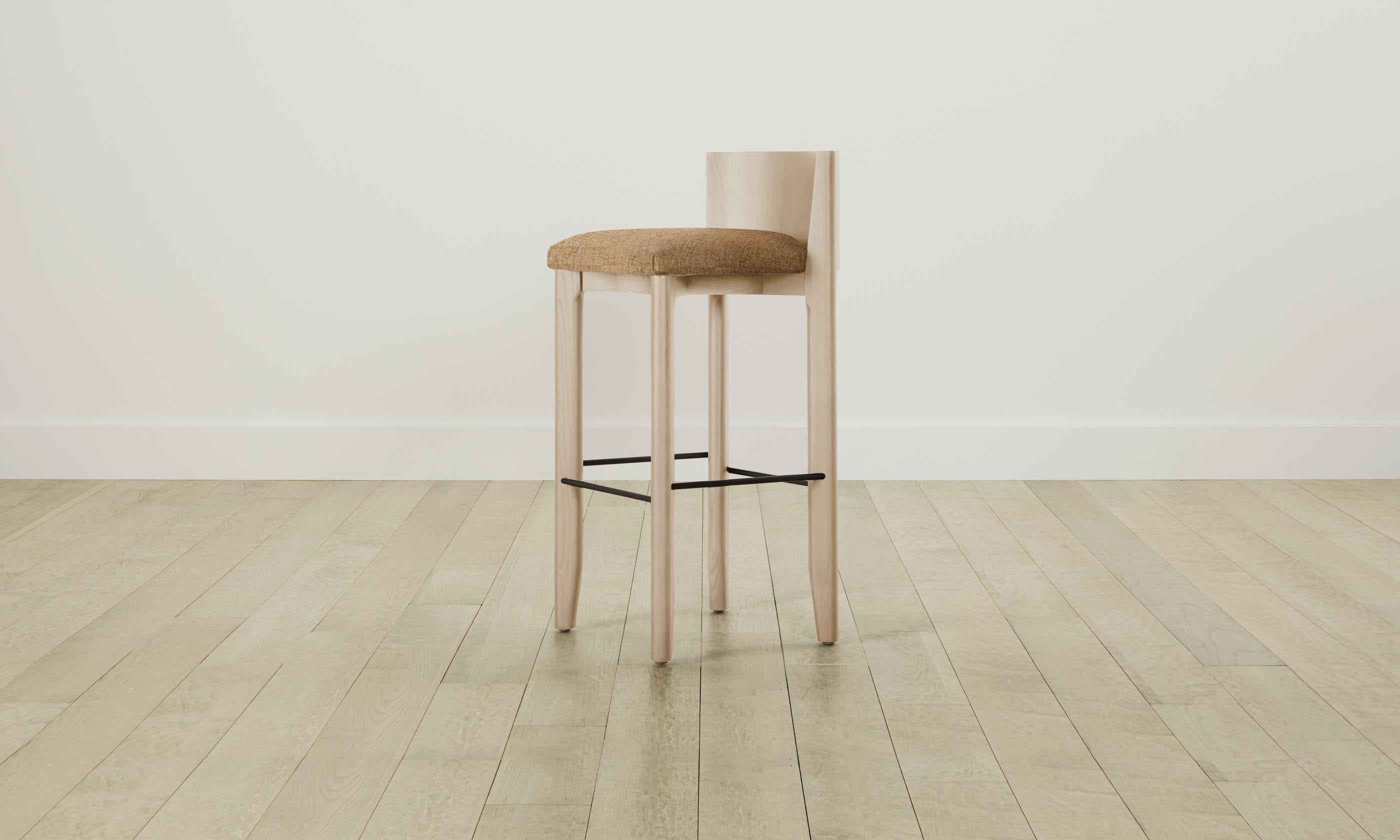 Premium Delancey Bar & Counter Stool with Heritage Belgian Linen Upholstery - Modern Kitchen Island & Home Bar Seating for Dining & Entertaining