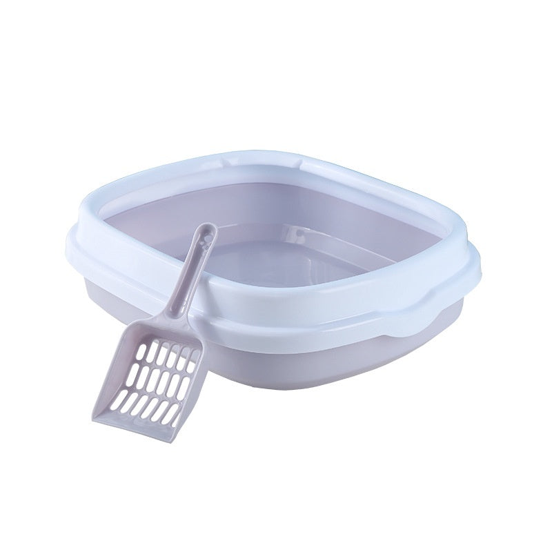 Easy Clean Cat Litter Box with Scoop - Odor Control Self-Cleaning Pet Litter Tray for Indoor Cats - Perfect for Small Spaces & Multi-Cat Homes
