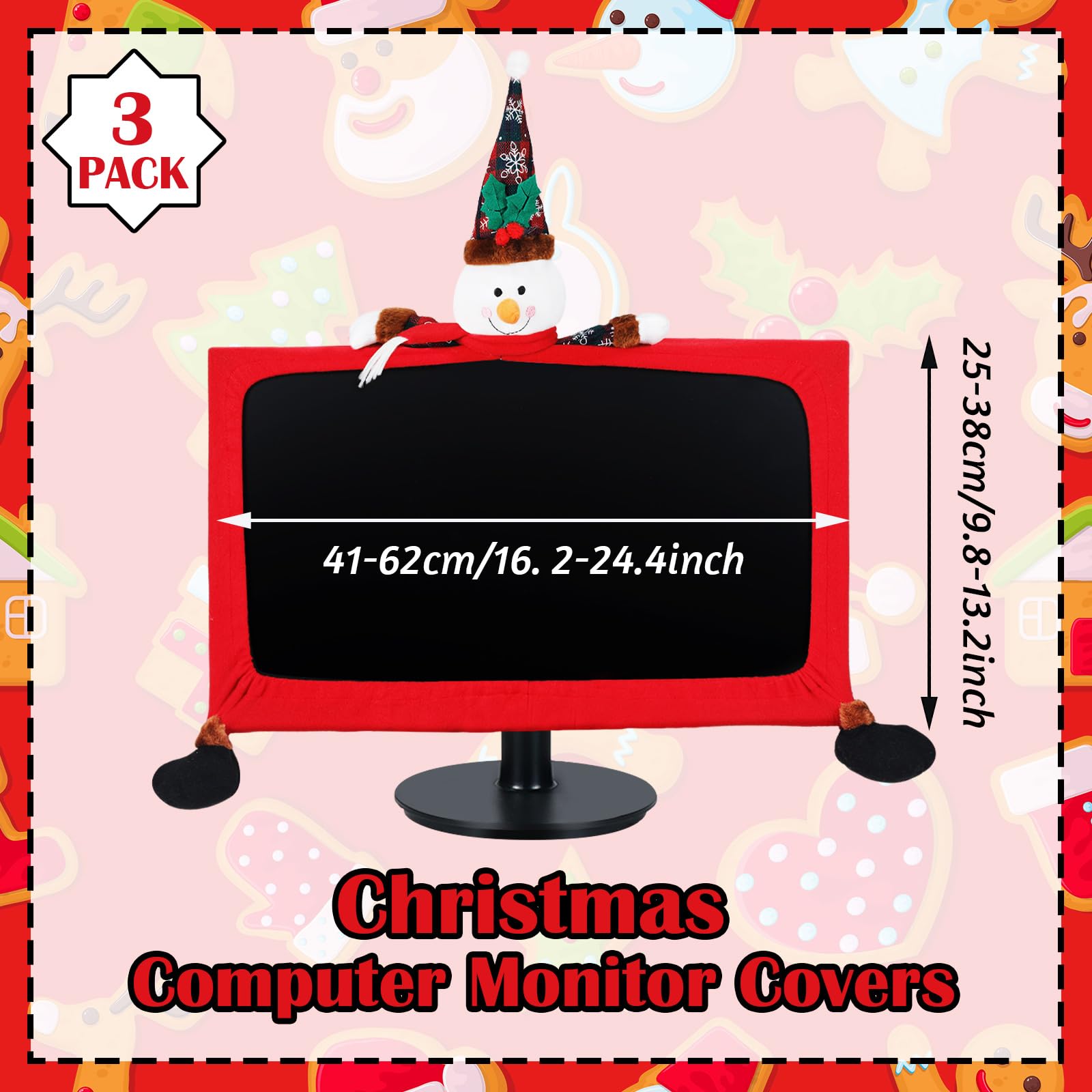 Christmas Monitor Cover & Mouse Pad Set - Home Office Decor & Gift